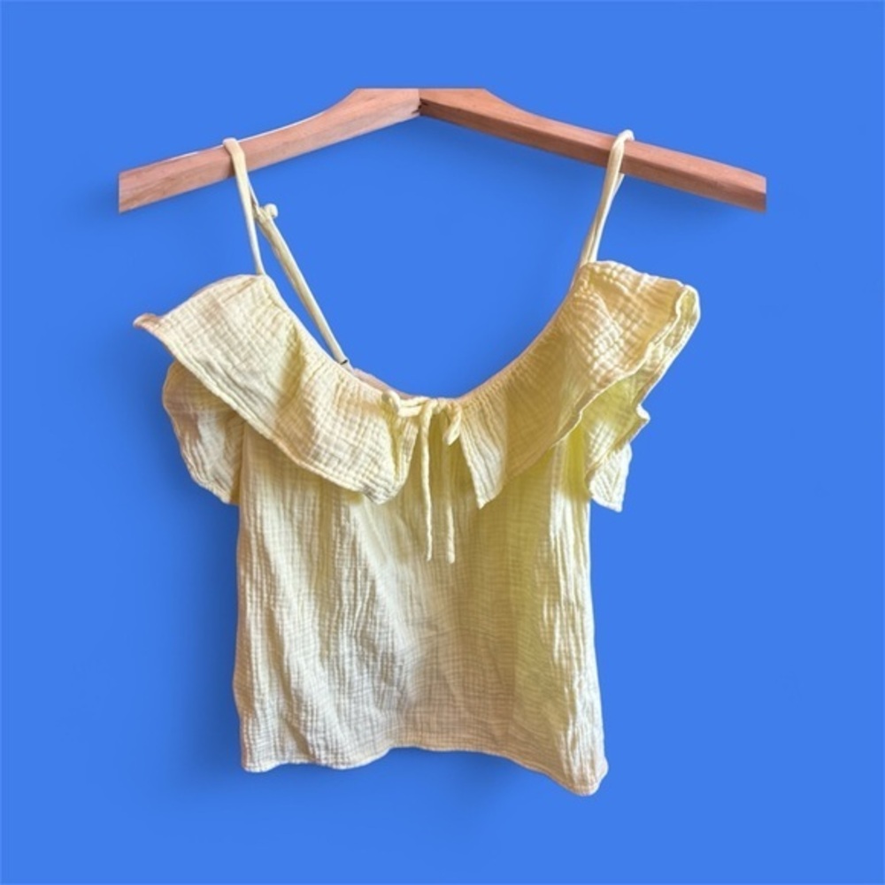 J. Crew Women’s Size XS Off the Shoulder Gauze Babydoll Cami Blouse Cotton Top